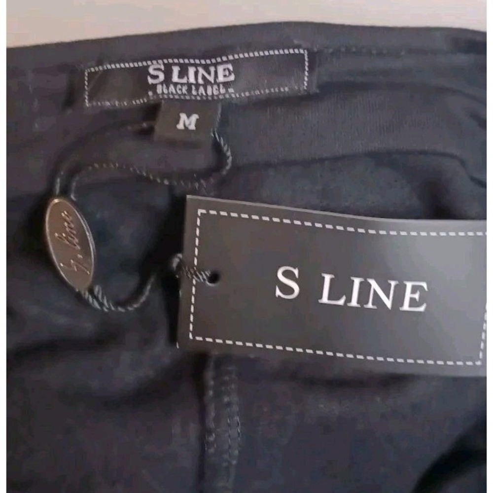 S Line Black Studded Moto Jacket Edgy Asymmetrical Cropped Blazer Women's M - Picture 5 of 9